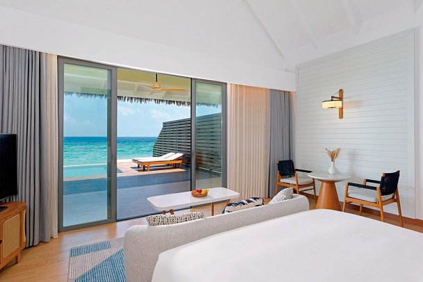 dusitD2 Feydhoo Maldives - Wohnbeispiel Waterfront Pool Villa (Zimmercodierungen VX1 & VV2)