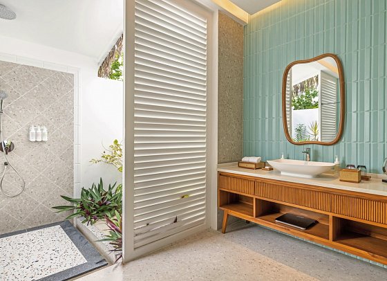 dusitD2 Feydhoo Maldives - Beispiel Bad Beach Villa (Zimmercodierungen VB1 & VV1)