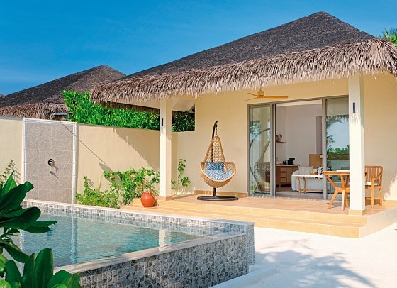 dusitD2 Feydhoo Maldives - Wohnbeispiel Beach Pool Villa (Zimmercodierungen VB2 & VV3)