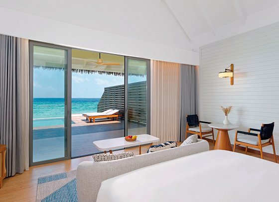 dusitD2 Feydhoo Maldives - Wohnbeispiel Waterfront Pool Villa (Zimmercodierungen VX1 & VV2)