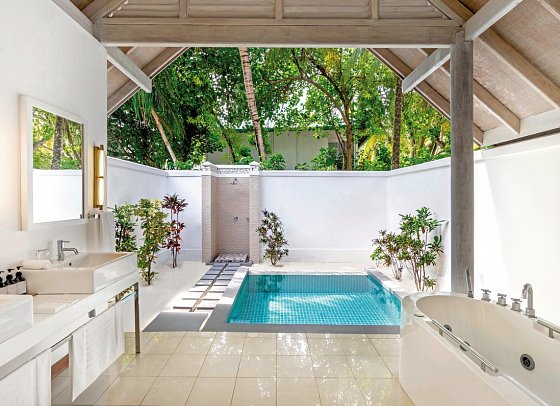 NH Maldives Kuda Rah Resort - Beispiel Bad Beach Villa with Private Pool (Zimmercodierungen VB1 & VV1)
