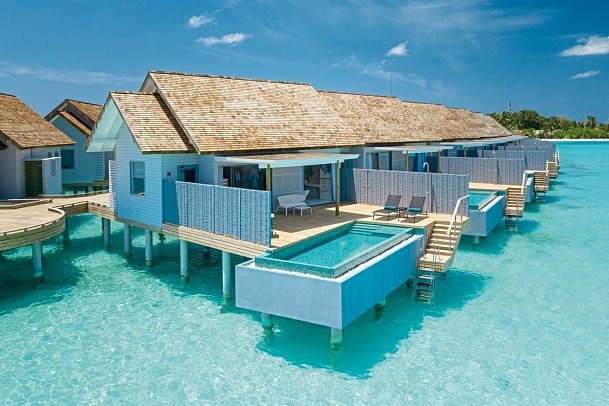 Outrigger Maldives Maafushivaru Resort - Wohnbeispiel Over Water Villa with Private Pool (Zimmercodierungen VX2 & VX5)