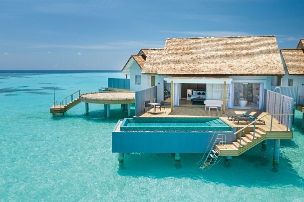 Outrigger Maldives Maafushivaru Resort - Wohnbeispiel Over Water Villa with Private Pool (Zimmercodierungen VX2 & VX5)