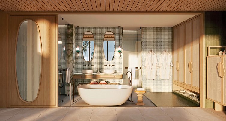 Centara Grand Lagoon Maldives - Beispiel Bad Beach Pool Villa (Zimmercodierungen VB1, VB2, VV4 & VV5)