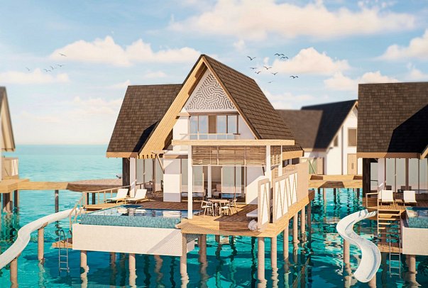 Meyyafushi Maldives - Modellbild Water Pool Suite with Slide (Zimmercodierungen VX5 & VV7)