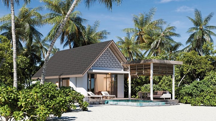 Meyyafushi Maldives - Wohnbeispiel Beach Pool Villa (Zimmercodierungen VB1 & VV1)