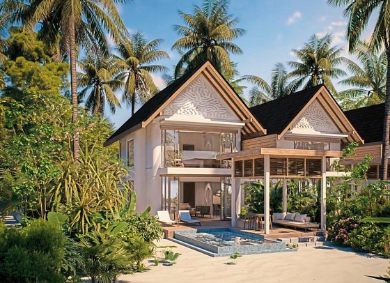 Meyyafushi Maldives - Wohnbeispiel Beach Pool Suite (Zimmercodierungen VB2 & VV4)