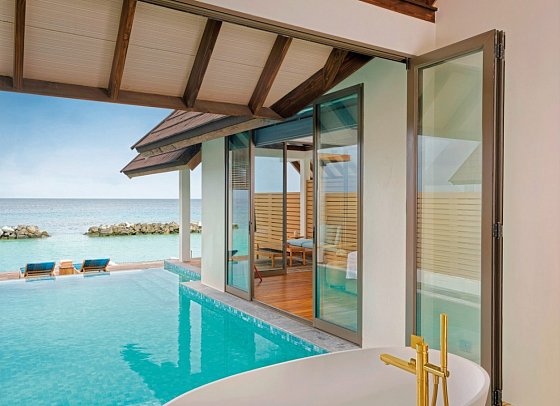 Meyyafushi Maldives - Wohnbeispiel Semi Ocean Pool Suite (Zimmercodierungen VX3 & VV5)