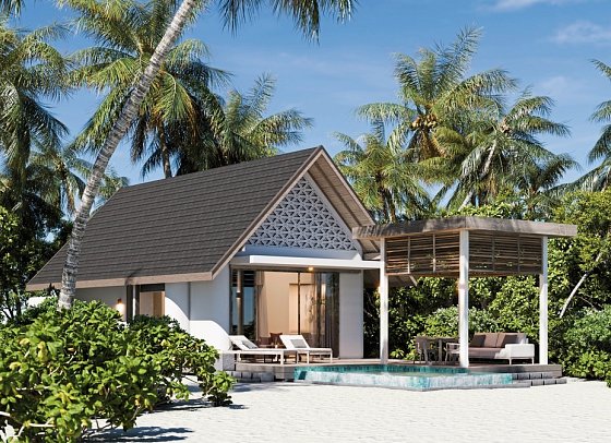 Meyyafushi Maldives - Wohnbeispiel Beach Pool Villa (Zimmercodierungen VB1 & VV1)
