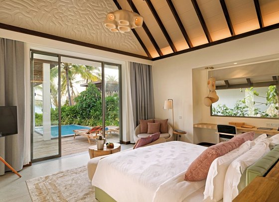 Meyyafushi Maldives - Wohnbeispiel Beach Pool Villa (Zimmercodierungen VB1 & VV1)