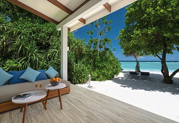 Ifuru Island Maldives - Wohnbeispiel Sunset Beach Villa (Zimmercodierungen VB1 & VB7)