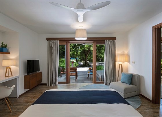 Ifuru Island Maldives - Wohnbeispiel Sunset Beach Suite (Zimmercodierungen DX2, FX2, DX8 & FX8)
