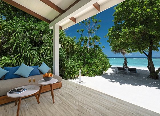 Ifuru Island Maldives - Wohnbeispiel Sunset Beach Villa (Zimmercodierungen VB1 & VB7)