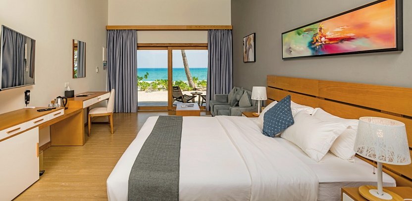 Fiyavalhu Maldives - Wohnbeispiel Beach Villa (Zimmercodierung UB1)