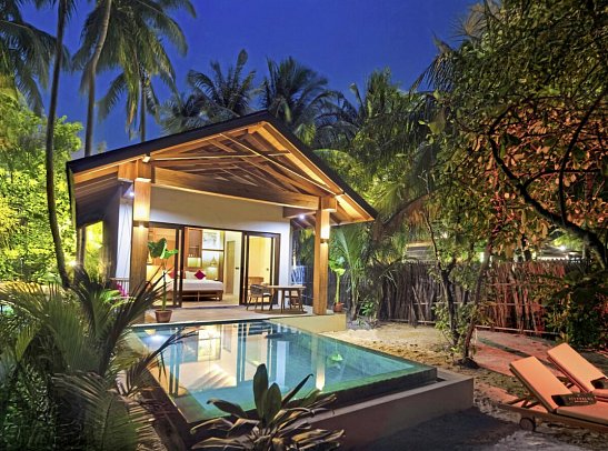 Fiyavalhu Maldives - Wohnbeispiel Premium Beach Pool Villa (Zimmercodierung UD2)