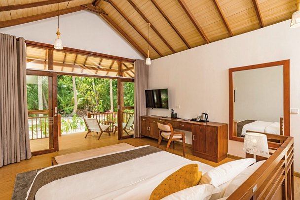 Fiyavalhu Maldives - Wohnbeispiel Deluxe Garden Villa (Zimmercodierung US1)