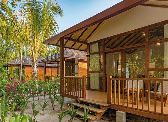 Fiyavalhu Maldives - Wohnbeispiel Deluxe Beach Villa (Zimmercodierung UB2)