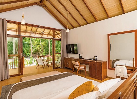 Fiyavalhu Maldives - Wohnbeispiel Deluxe Garden Villa (Zimmercodierung US1)