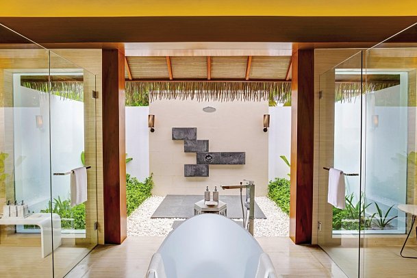 Pullmann Maldives Maamutaa Resort - Beispiel Bad Beach Villa (Zimmercodierung VB1)