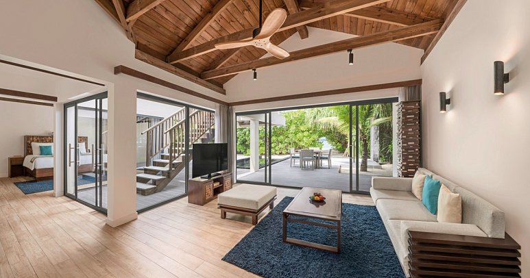 Kuredhivaru Resort and Spa Maldives - Wohnbeispiel Beach Pool Villa (Zimmercodierungen VB1 & VB2)