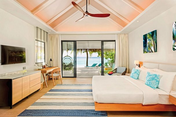 Nova Maldives - Wohnbeispiel Beach Villa (Zimmercodierungen VP1, VB1, VB2, VB3, VB4, FB1 & FB2)