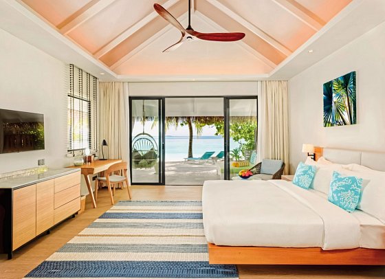 Nova Maldives - Wohnbeispiel Beach Villa (Zimmercodierungen VP1, VB1, VB2, VB3, VB4, FB1 & FB2)