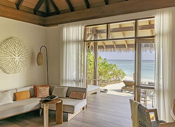 Meliá Whale Lagoon Maldives - Wohnbeispiel Sunrise & Sunset Beach Villa (Zimmercodierungen VB1, VB2, VB7 & VB8)