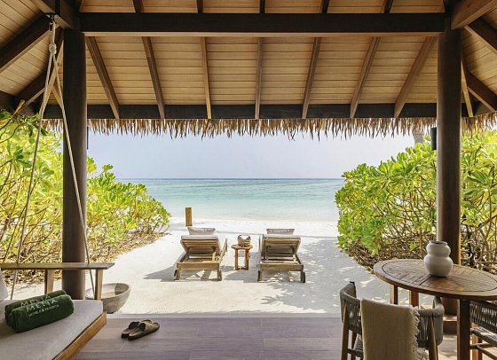 Meliá Whale Lagoon Maldives - Wohnbeispiel Sunrise & Sunset Beach Villa (Zimmercodierungen VB1, VB2, VB7 & VB8)