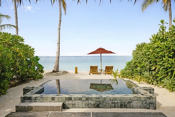 Meliá Whale Lagoon Maldives - Wohnbeispiel Beach Suite Sunset with Pool (Zimmercodierungen WB1 & WB7)