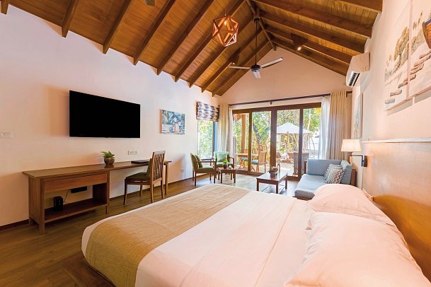 Reethi Faru Resort - Wohnbeispiel Deluxe Beach Pool Villa (Zimmercodierungen VB2 & VB8)