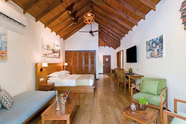 Reethi Faru Resort - Wohnbeispiel Deluxe Beach Pool Villa (Zimmercodierungen VB2 & VB8)