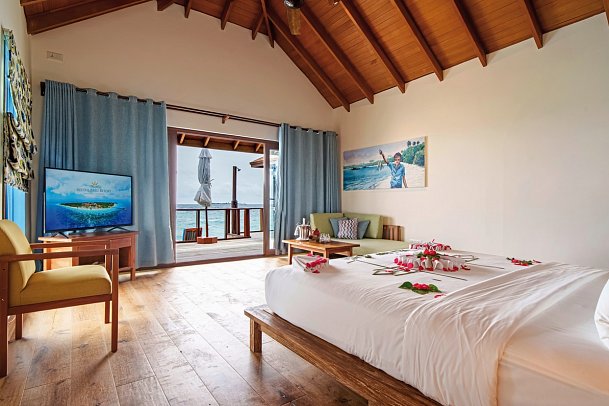 Reethi Faru Resort - Wohnbeispiel Water Villa Suite with Jacuzzi (Zimmercodierungen WX2 & WX7)