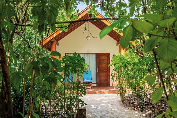 Reethi Faru Resort - Wohnbeispiel Garden Villa (Zimmercodierungen VG1 & VG7)