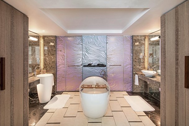 Shangri-La Le Touessrok, Mauritius - Badezimmer Frangipani Ocean View Junior Suite (Zimmercodierungen J2M, U1M & JB2)