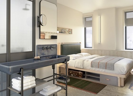 MOXY New York Times Square - Wohnbeispiel Standard One Full bed (Zimmercodierung UG6)