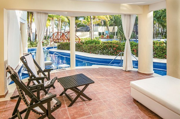 El Dorado Maroma & Palafitos Overwater Bungalows - Wohnbeispiel Swim Up Suite (Zimmercodierung WB3)