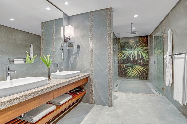 Kempinski Seychelles Resort Baie Lazare - Beispiel Bad Deluxe Ocean View (Zimmercodierungen UDM, UH3 & UD8)