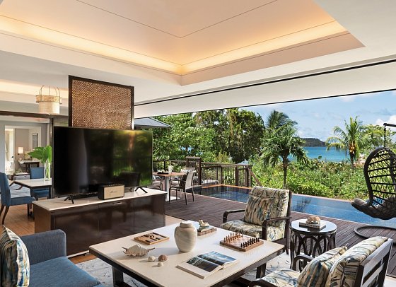 Raffles Seychelles - Wohnbeispiel Two Bedroom Beachfront Pool Villa (Zimmercodierung VB5)