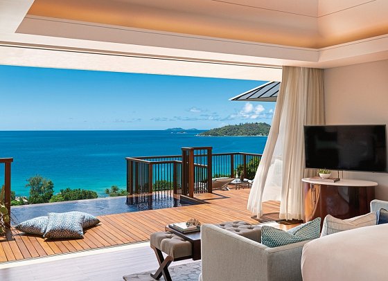 Raffles Seychelles - Wohnbeispiel Panoramic Pool Villa (Zimmercodierungen VB2, VH2, VD8, VB7 & VO8)
