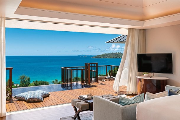 Raffles Seychelles - Wohnbeispiel Panoramic Pool Villa (Zimmercodierungen VB2, VH2, VD8, VB7 & VO8)