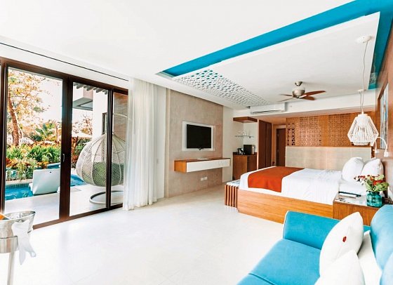 Azura Beach Resort - Wohnbeispiel Junior Suite Ocean Front Swim Out (Zimmercodierung JBO)