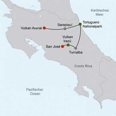 Geheimnisvolles Costa Rica: Vulkane und Regenwald