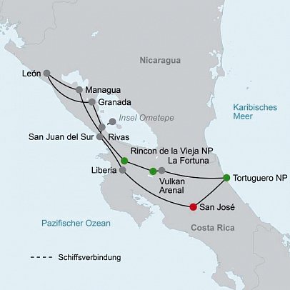 Costa Rica - Nicaragua: koloniale Schätze & üppige Natur