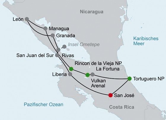 Costa Rica - Nicaragua: koloniale Schätze & üppige Natur