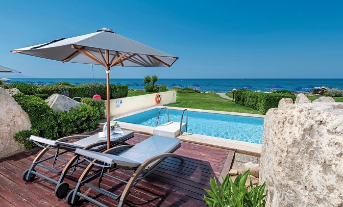 Aquila Rithymna Beach - Wohnbeispiel Bungalow Meerblick Privatpool (Zimmercodierung BBR)