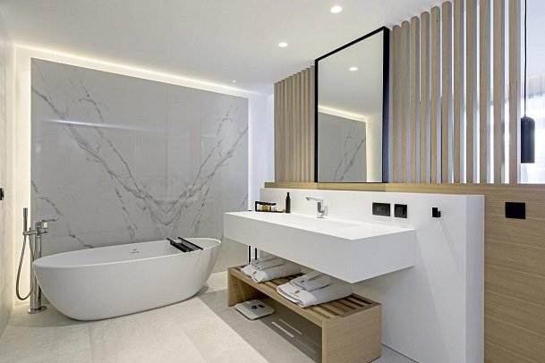 D´Andrea Lagoon All Suites - Wohnbeispiel Badezimmer (Zimmercodierungen WD3 & WD4)