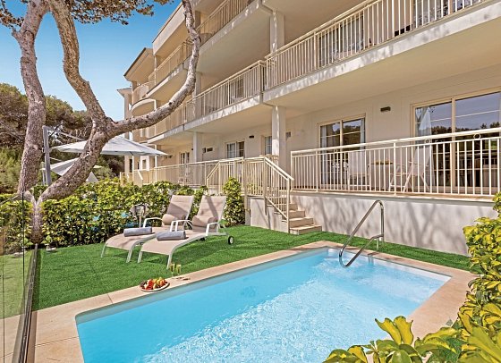 VIVA Cala Mesquida Suites & Spa Adults Only 16+ - Wohnbeispiel Juniorsuite mit privatem Pool Selection Club (Zimmercodierung JNQ)