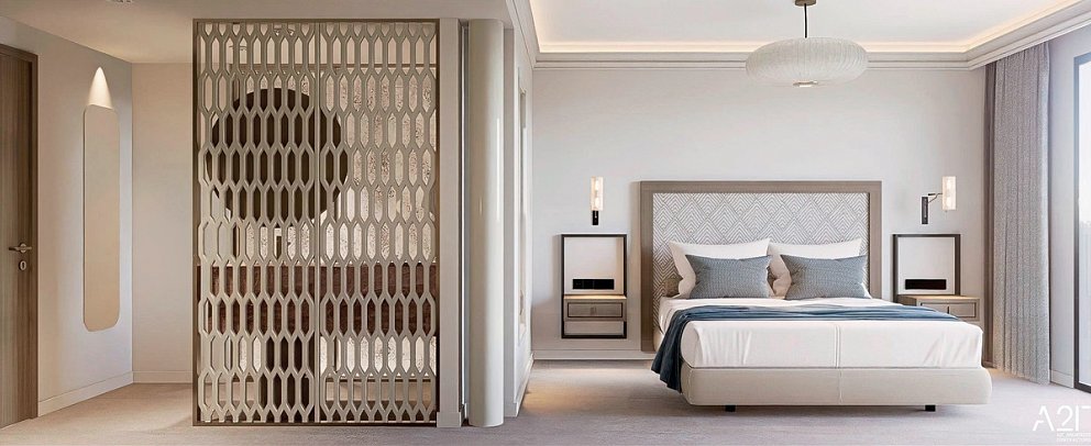 Aegean Melathron - Wohnbeispiel Doppelzimmer Deluxe Meerblick (Zimmercodierung DDM)