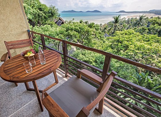 Kamalaya Koh Samui - Balkonbeispiel Hillside Sea View (Zimmercodierung UBM)