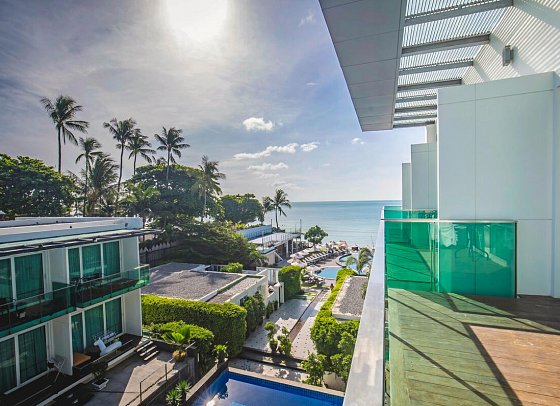 KC Beach Hotel Samui - Blickbeispiel Balcony Sea View (Zimmercodierung UBM)